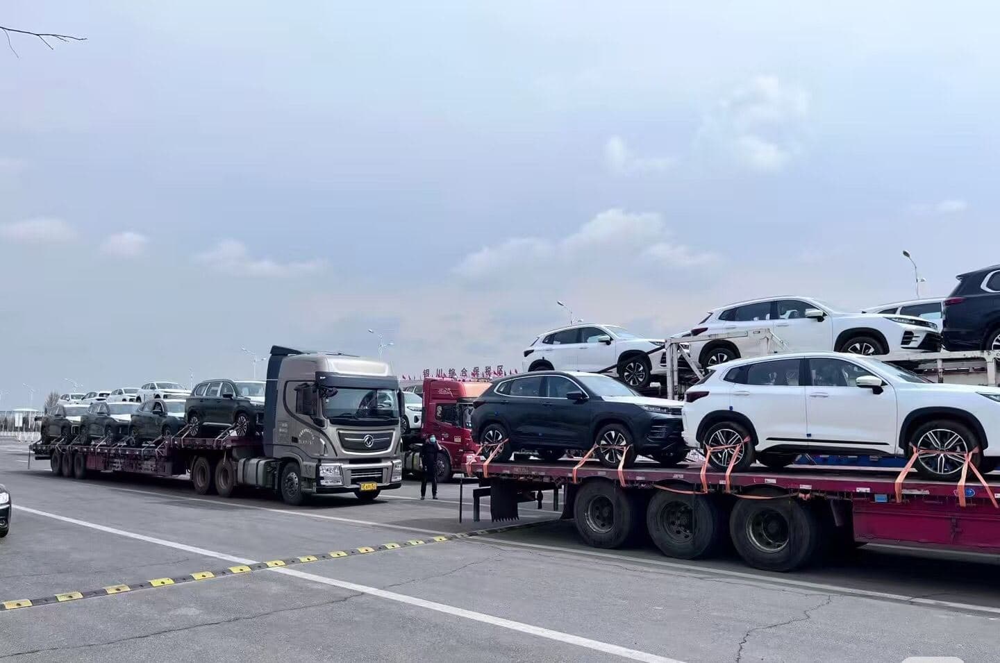 Car carriers at the export terminal
